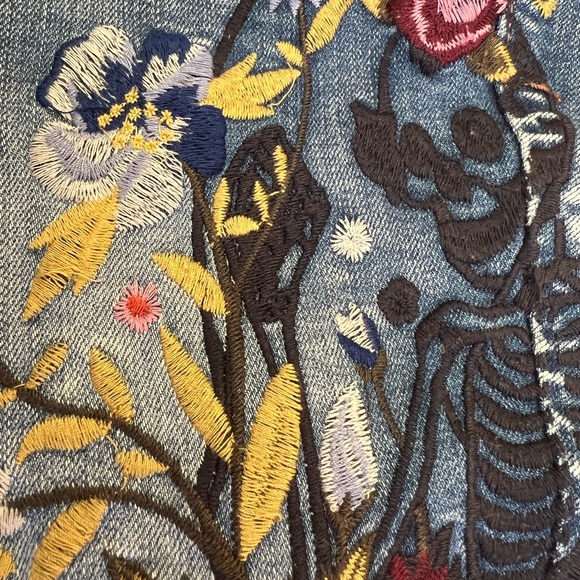 William Rast Embroidered Skinny Jeans Floral Justin Timberlake 25 Boho - Picture 9 of 10